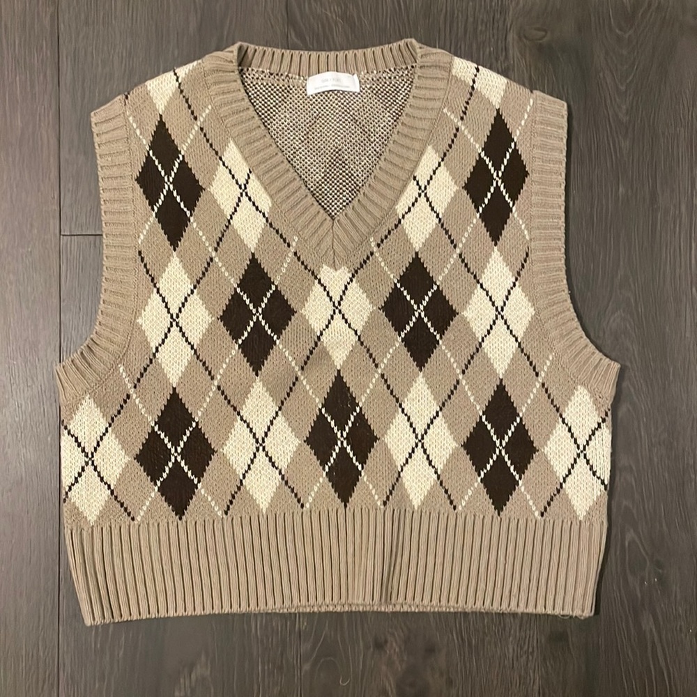 oak and fort argyle sweater vest